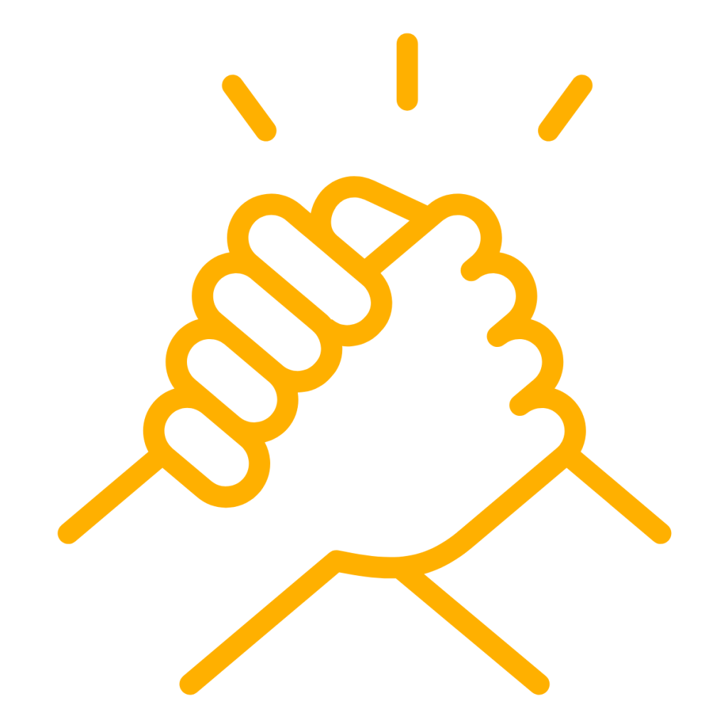 an icon showing two men shaking hands