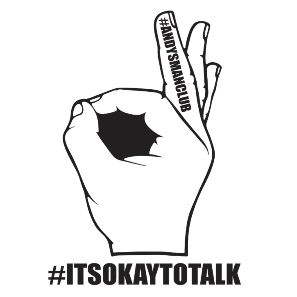 Andy's Man Club logo - a hand making the "ok" sign